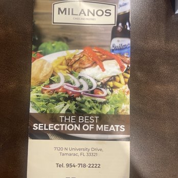 Milanos Bakery - Menu (front) - Bakeries Near Me - Tamarac, Florida Milanos Bakery - Menu (front) - Bakeries Near Me - Tamarac, Florida