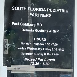 South Florida Pediatric Partners - Hours of operation
