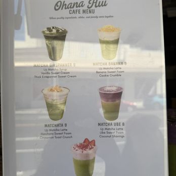 Ohana Hui Cafe - Menu 01.17.2026 - Coffee & Tea Near Me - Honolulu, Hawaii