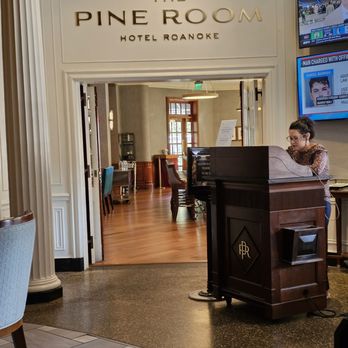 The Pine Room and 1882 Lobby Bar - The Pine Room host station and entrance to the dining area. - Pubs Near Me - Roanoke, Virginia
