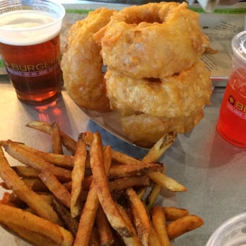 BurgerFi - Onion rings, fries, beer and a crazy drink concoction made by my 7 yr old mixologist using some of the gazillion Coke options - Burgers Near Me - Avon, Connecticut BurgerFi - Onion rings, fries, beer and a crazy drink concoction made by my 7 yr old mixologist using some of the gazillion Coke options - Burgers Near Me - Avon, Connecticut