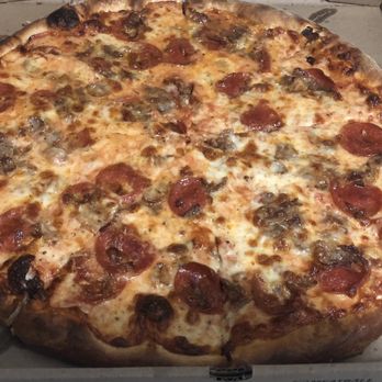 Pizza Mine - Large pepperoni and sausage pizza well done - Pizza Near Me - Ashland, Massachusetts