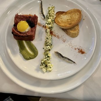 La Nouvelle Maison - 1/2 the Steak Tartare Napoleon - French Near Me - Boca Raton, Florida