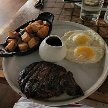 Ysabel - Steak and eggs. Ordered scrambled and received this. - New American Near Me - West Hollywood, California