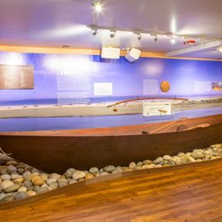 Santa Barbara Maritime Museum - Chumash plank canoe called a Tomol