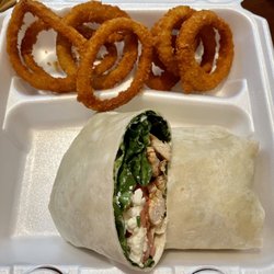 Hillside Grill - Mediterranean Wrap with Onion Rings