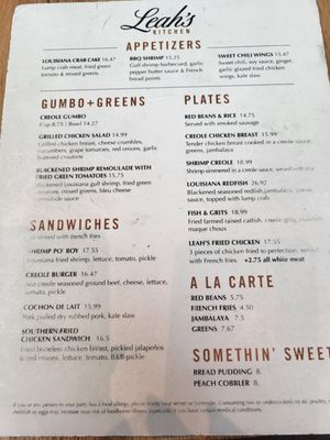 Menu photo 8 Leah's Kitchen Kenner, LA Menu photo 8 Leah's Kitchen Kenner, LA