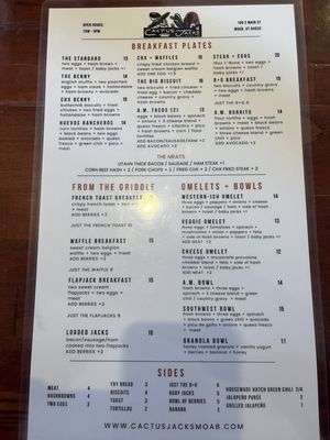 Menu photo 8 Cactus Jacks Moab Moab, UT Menu photo 8 Cactus Jacks Moab Moab, UT