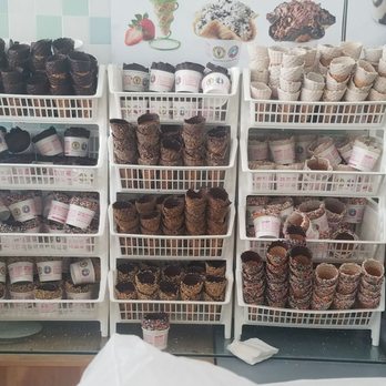 Marble Slab Creamery - Variety of cups and cones - Ice Cream & Frozen Yogurt Near Me - Pearland, Texas