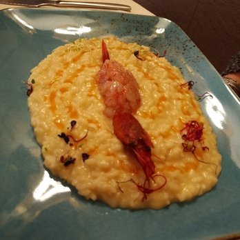 Le Pietre Cavate - Citrus risotto with red shrimps - Tuscan Near Me - Milan, Michigan