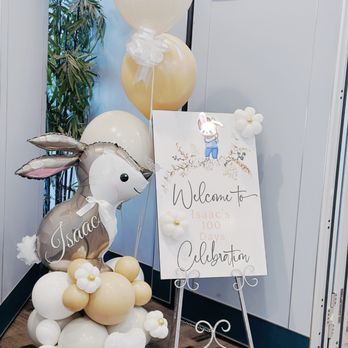 ABCister Events - Bunny Themed Balloon Bouquet and Welcome Stand Set Up - Balloon Services Near Me ABCister Events - Bunny Themed Balloon Bouquet and Welcome Stand Set Up - Balloon Services Near Me