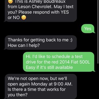 Leson Chevrolet - Initial message. Any person knows that the dang dealership isn't open at damn near midnight or sundays - Auto Repair Near Me - Harvey, Louisiana Leson Chevrolet - Initial message. Any person knows that the dang dealership isn't open at damn near midnight or sundays - Auto Repair Near Me - Harvey, Louisiana
