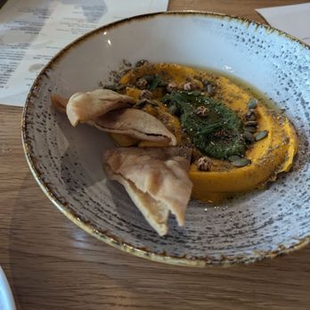 Namak - Butternut squash hummus with pita chips - Mediterranean Near Me - Washington, DC, District of Columbia