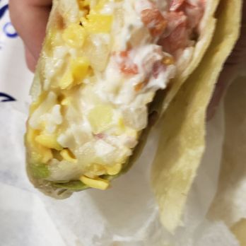 Campos Famous Burritos - Sour cream burrito anyone? Where's the beans? Oh that tiny little smidgen at the top of the picture. Thats it - Mexican Near Me - Simi Valley, California