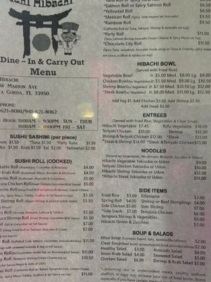 Menu photo 3 ICHI HIBACHI Punta Gorda, FL