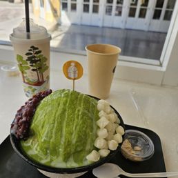 Matcha brown sugar red bean bingsu