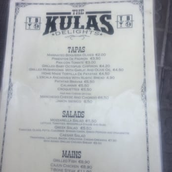 Kulas - Tapas menu - Cocktail Bars Near Me - Barcelona, B Kulas - Tapas menu - Cocktail Bars Near Me - Barcelona, B