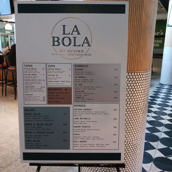La Bola - La Bola menu at the entrance. - Cocktail Bars Near Me - Rochester, New York