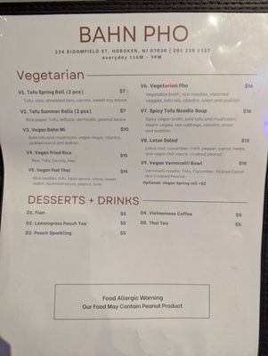 Menu photo 2 Bahn Pho Hoboken, NJ