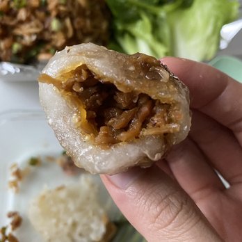 Ahhan Lao Kitchen - Inside view of yummy tapioca pork balls - Laotian Near Me - Austin, Texas