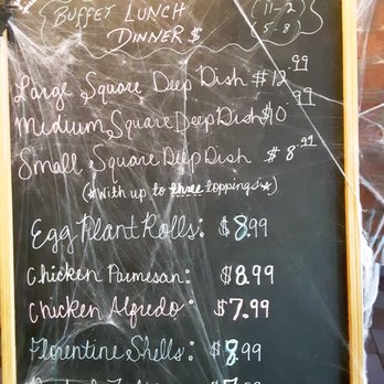 Bella Roma Pizza - a menu on a chalkboard - Italian Near Me - Knoxville, Tennessee