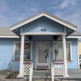 Front of the store, parking is right in front on the main street facing north.