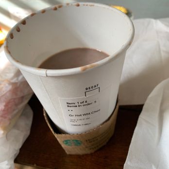 Starbucks - I ordered hot "white" chocolate as in their label but they gave me hot chocolate. - Coffee & Tea Near Me - Antioch, California