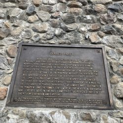 Donner Party Monument - Plaque at the back of the memorial that shows where the snow line was when they had to stop