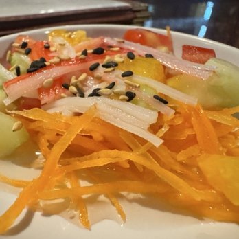 Saigon Sushi - Complimentary fresh fruit and vegetable salad - Asian Fusion Near Me - Vero Beach, Florida