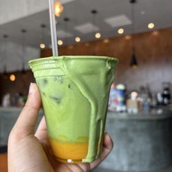 Wah Coffee - Mango Matcha Latte With Matcha Cold Foam