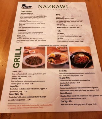 Menu photo 1 Nazrawi Ethiopian Restaurant Silver Spring, MD Menu photo 1 Nazrawi Ethiopian Restaurant Silver Spring, MD