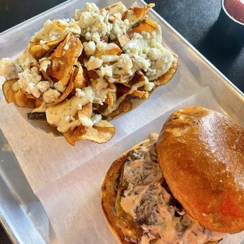 Smoqehouse - Brisket Burger and loaded chips-amazing! - Barbeque Near Me - Bradenton Beach, Florida Smoqehouse - Brisket Burger and loaded chips-amazing! - Barbeque Near Me - Bradenton Beach, Florida