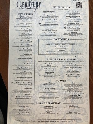 Menu photo 6 Clear Sky Cafe Clearwater, FL