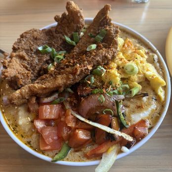 The Wafflery - Catfish Grits Bowl - Waffles Near Me - Charlotte, North Carolina The Wafflery - Catfish Grits Bowl - Waffles Near Me - Charlotte, North Carolina