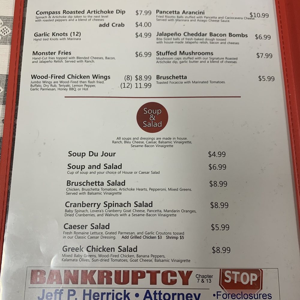 The Compass - Menu - Pizza Near Me - McAlester, Oklahoma