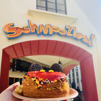 Schmoozies! - Limited time Get Your Ears On Mickey Apple Filled Donut! - Coffee & Tea Near Me - Anaheim, California Schmoozies! - Limited time Get Your Ears On Mickey Apple Filled Donut! - Coffee & Tea Near Me - Anaheim, California