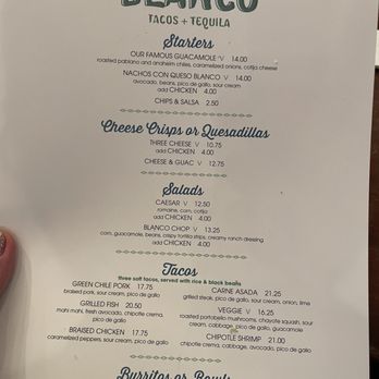 Blanco Tacos + Tequila - After we were sitting down a while, the waiter brought us over a real menu - New Mexican Cuisine Near Me - Phoenix, Arizona Blanco Tacos + Tequila - After we were sitting down a while, the waiter brought us over a real menu - New Mexican Cuisine Near Me - Phoenix, Arizona