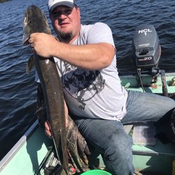 North Country Lodge - This thing was huge and it was attacked by another Musky while he was bringing it in!