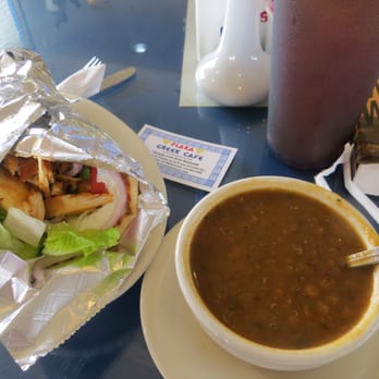 Plaka Greek Cafe - chicken gyro combo with lentil bean soup - Greek Near Me - Georgetown, Texas Plaka Greek Cafe - chicken gyro combo with lentil bean soup - Greek Near Me - Georgetown, Texas