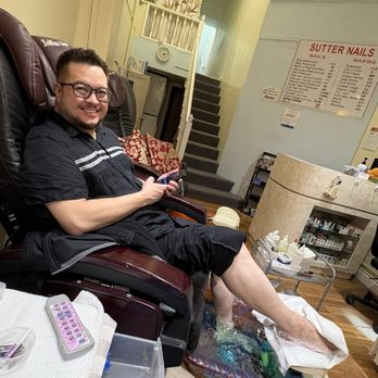 Sutter Nails - My man getting a pedi - Nail Salons Near Me - San Francisco, California