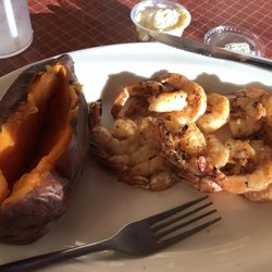 Grilled shrimp with sweet potato