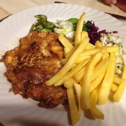 Gambrinus - Steak Strindberg mit Pommes (wahlweise mit Kroketten)