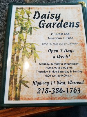 Menu photo 1 Daisy Gardens Warroad, MN Menu photo 1 Daisy Gardens Warroad, MN