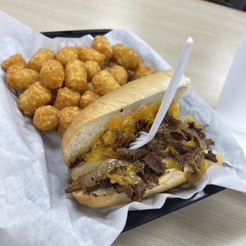 The Burger And Philly Shack - Philly cheesesteak and tots. - Cheesesteaks Near Me - Watauga, Texas The Burger And Philly Shack - Philly cheesesteak and tots. - Cheesesteaks Near Me - Watauga, Texas