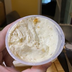 Cottage Inn Pizza - Half eaten garlic sauce that was delivered with my lasagna meal