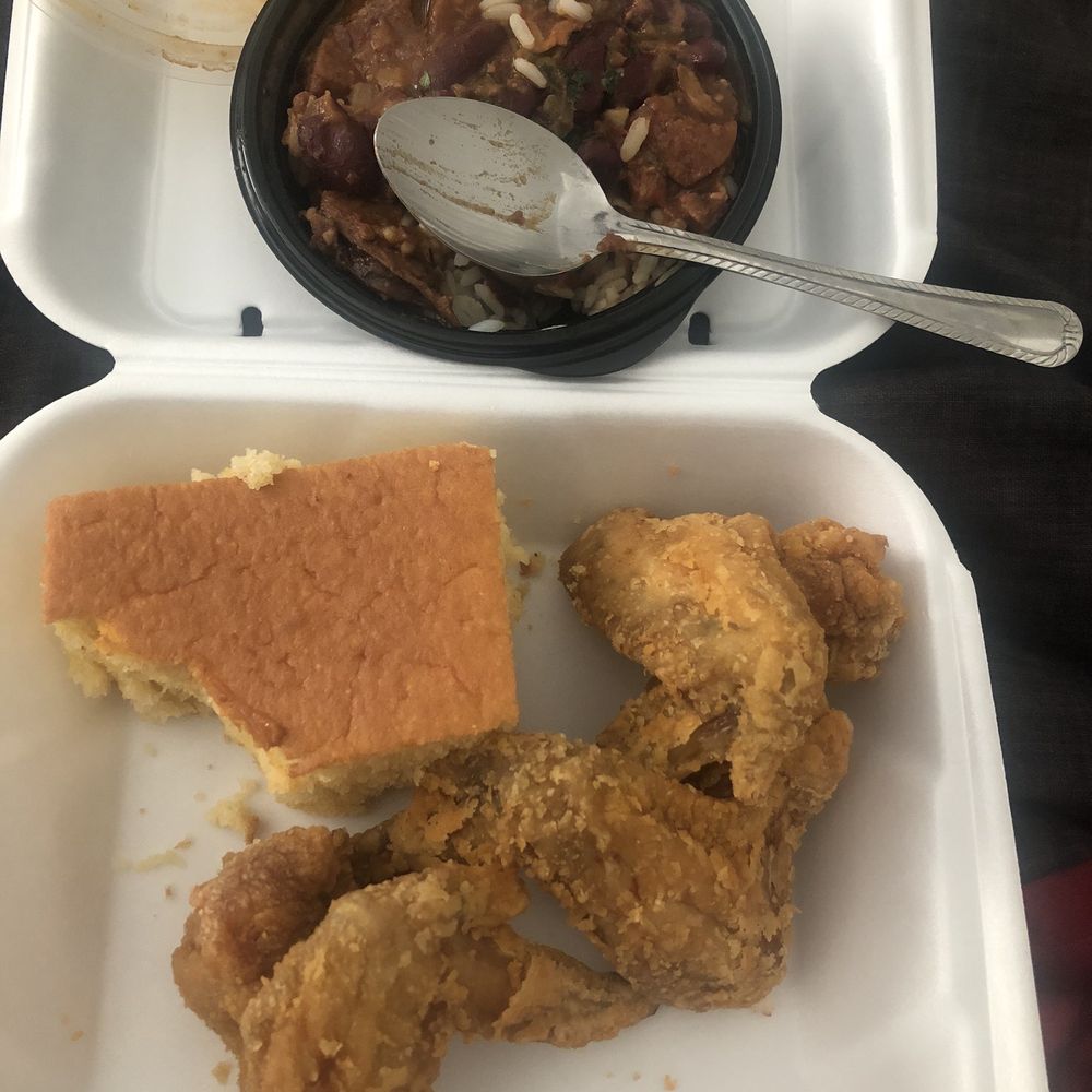 Cozy Coop - Fried wings, Cornbread 1pc, Regular Red Beans & Rice - Southern Near Me - Marietta, Georgia