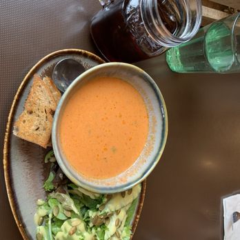 The Watershed Cafe - Tomato basil soup& house salad - Comfort Food Near Me - Osceola, Wisconsin