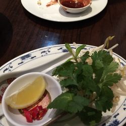 Little Vietnam - What's left of the spring rolls and garnish for our fantastic veggie pho