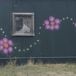 Raton Sacred Earth Bed and Breakfast - Happy Painting on Garage
