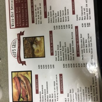 Red's Grill - the menu for the restaurant - Breakfast & Brunch Near Me - Rock Hill, South Carolina